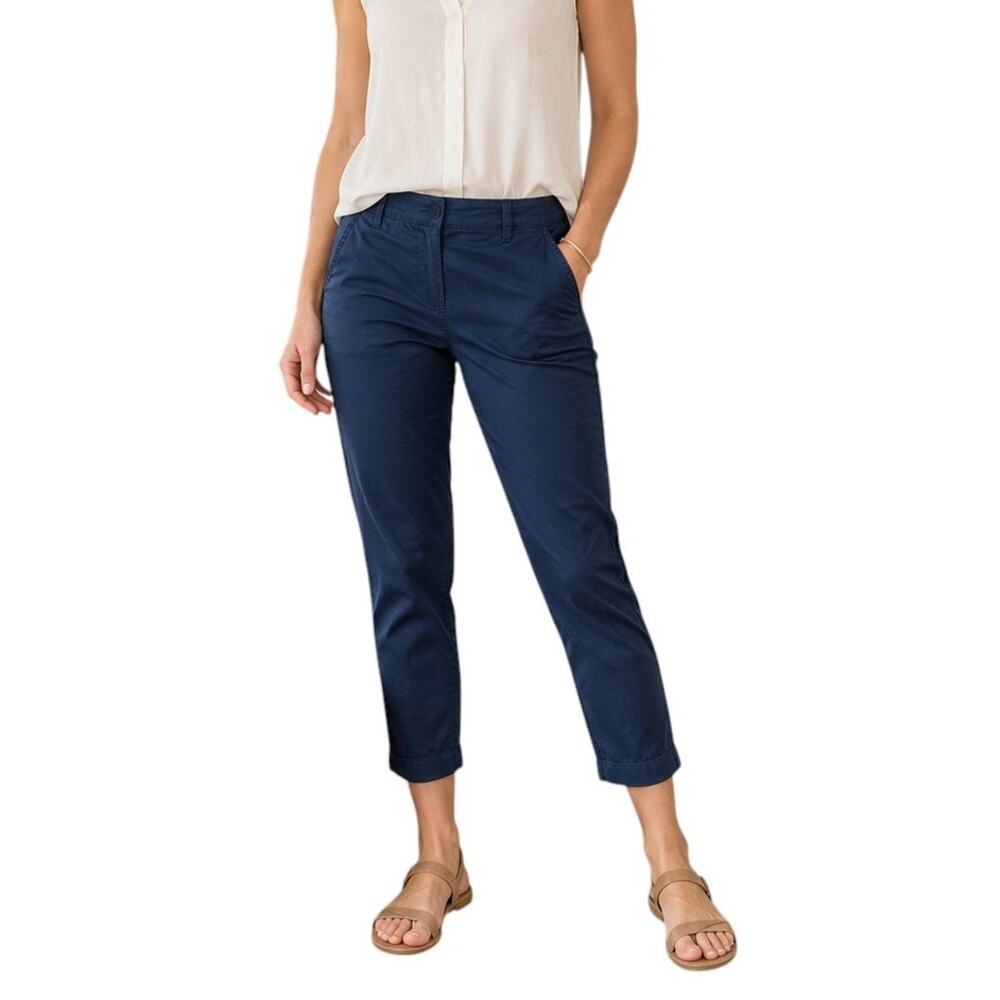 Ann Taylor Loft Navy Blue Chino Pants, 2P
